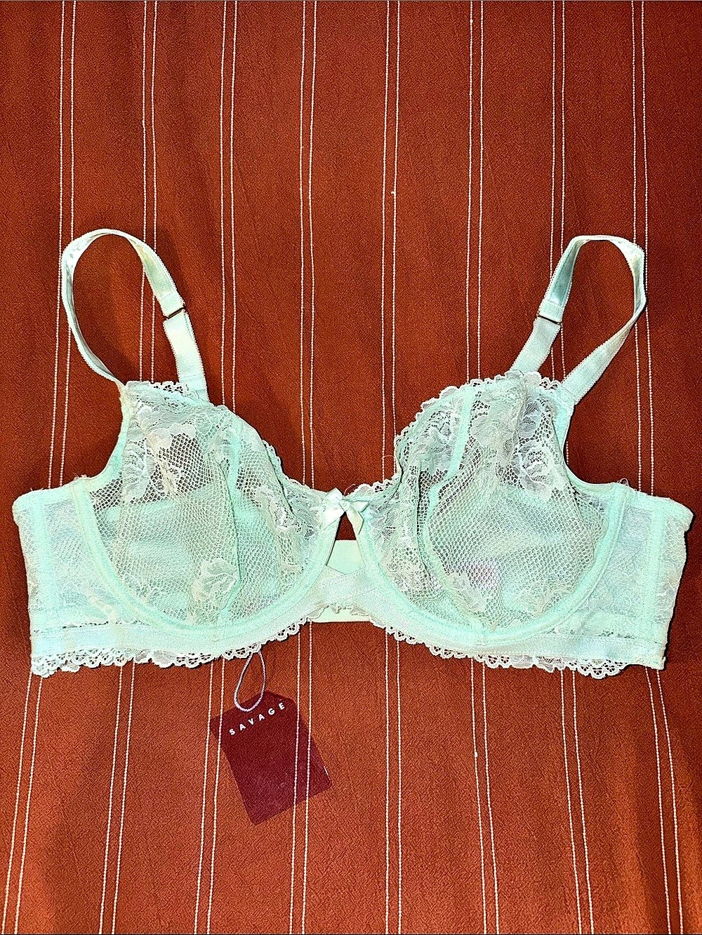 Savage X Fenty Lace Bra in Green Size 42D NWT